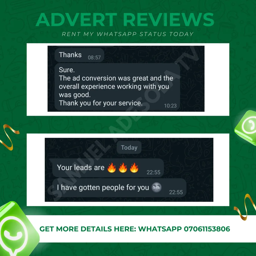 Advertiser review graphic saying leads are coming